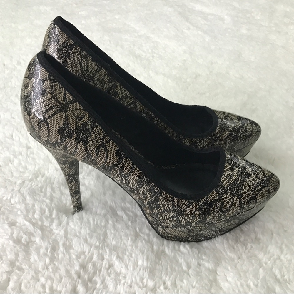 Charlotte Russe Black Lace Heels
